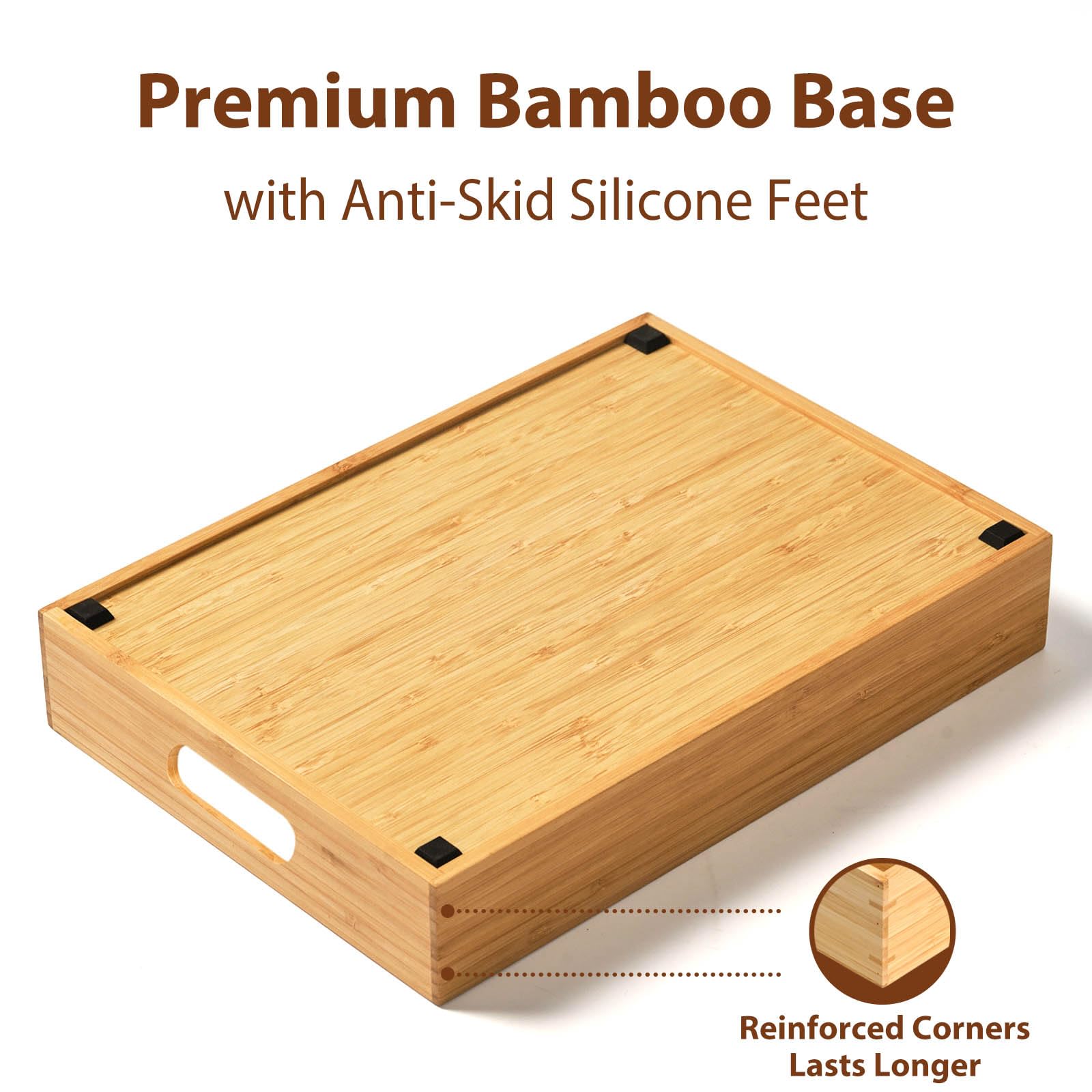 Umilife anti-skid feet prevent movement in drawers and on counters.