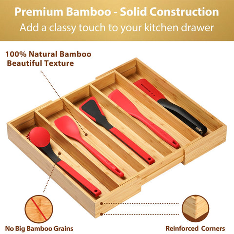 Umilife anti-skid feet stabilize the organizer during drawer use.