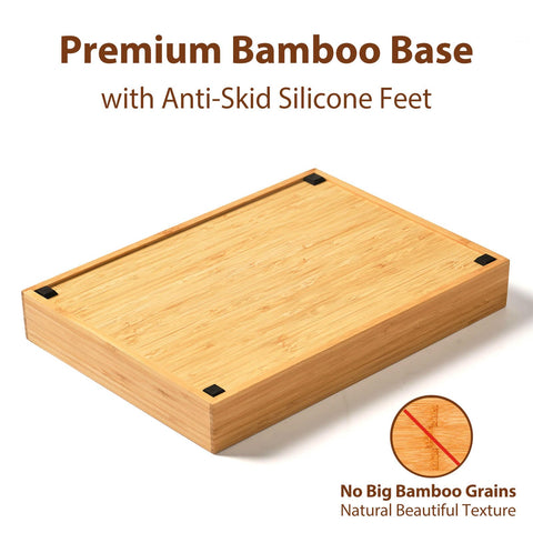 Umilife bamboo drawer organizer anti-skid feet prevent sliding during use