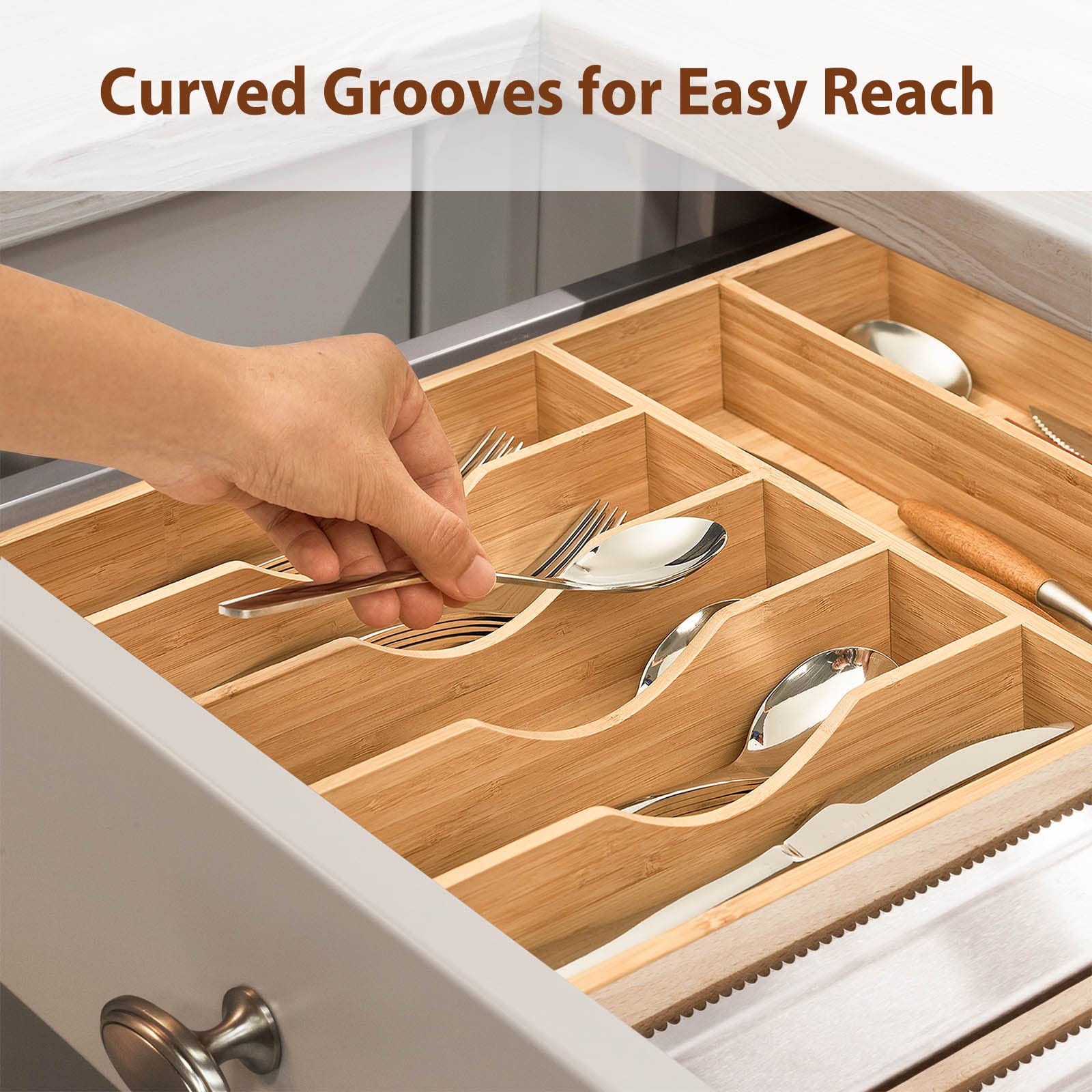 Umilife bamboo drawer organizer durable mortise and tenon construction for long-lasting performance.