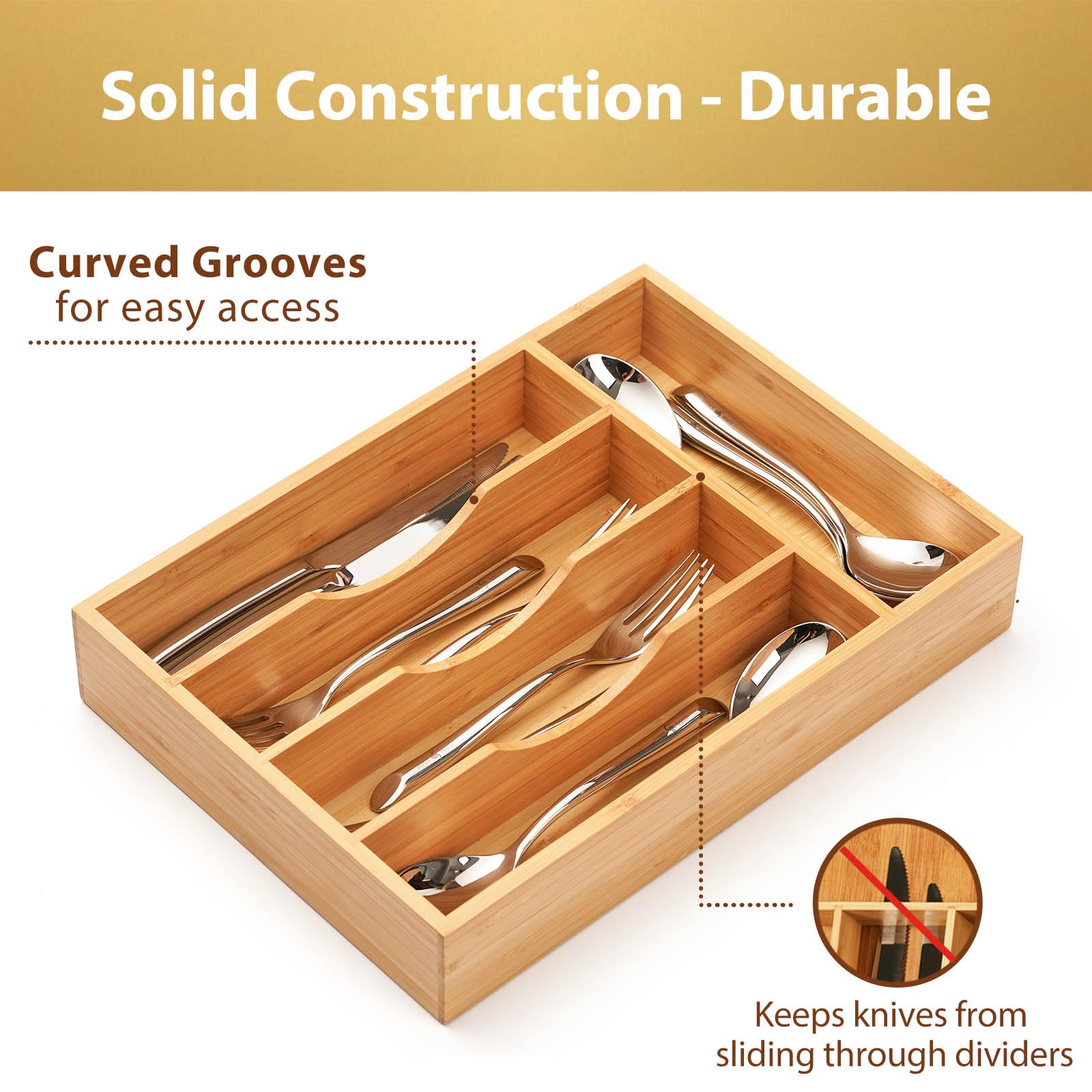 Umilife drawer organizer close-up reveals reinforced mortise-and-tenon corners