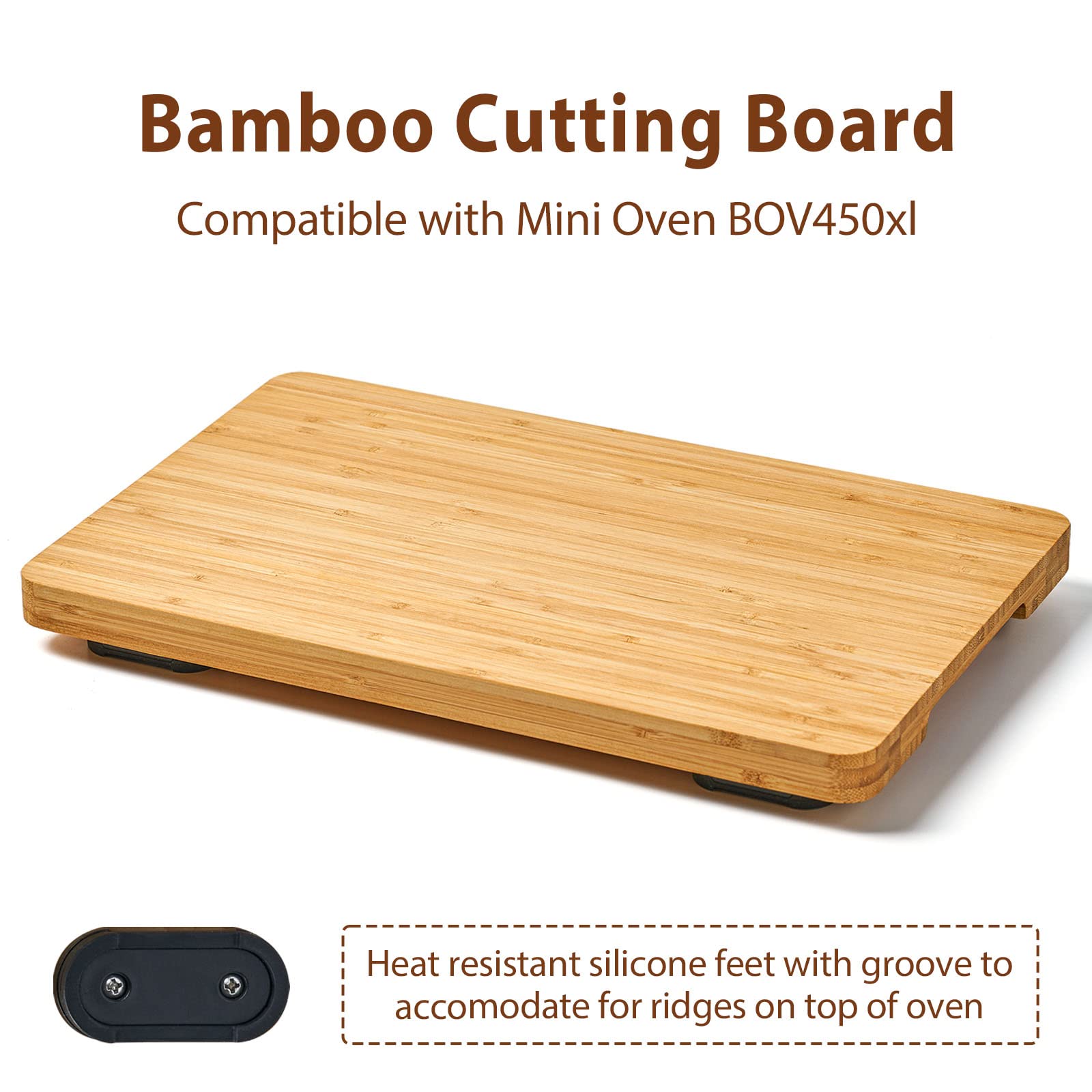 Umilife cutting board with heat-resistant silicone feet keeps it steady