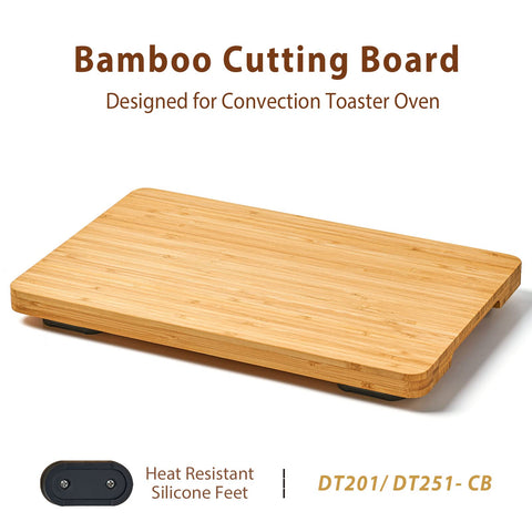 Umilife cutting board with heat-resistant feet stays steady and guards against oven overheating.