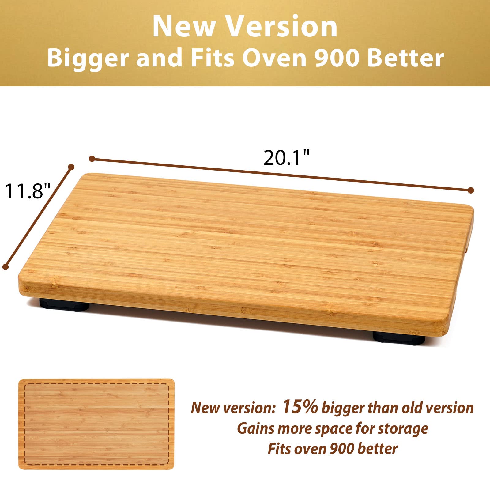 Umilife cutting board with four heat-resistant silicone feet elevating it for airflow