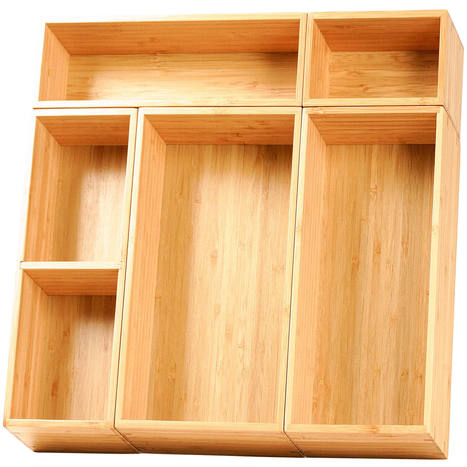 Umilife bamboo drawer organizer full set for clutter-free drawers and quick access