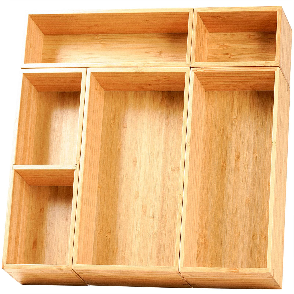 Umilife bamboo drawer organizer full set for clutter-free drawers and quick access