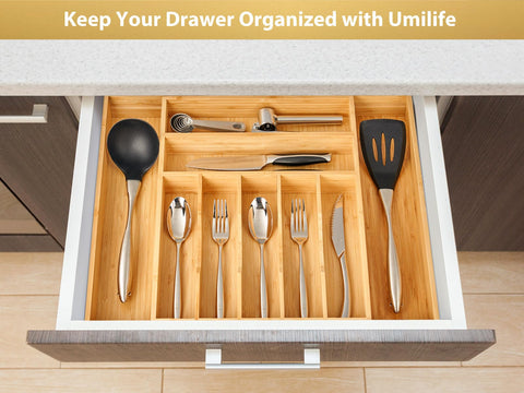 Umilife nine-compartment layout accommodates different utensil sizes