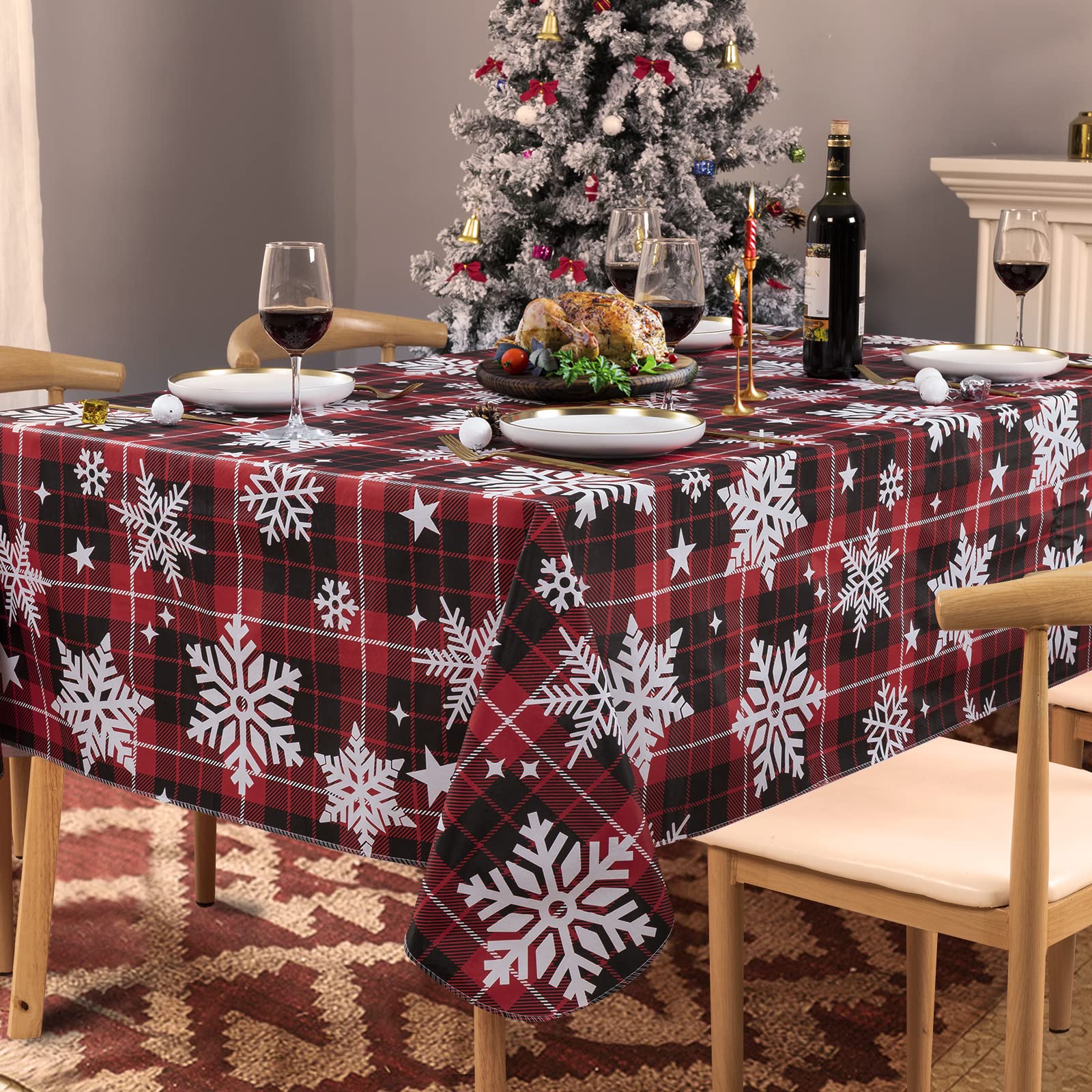 UMINEUX snowflake pattern tablecloth for festive tables