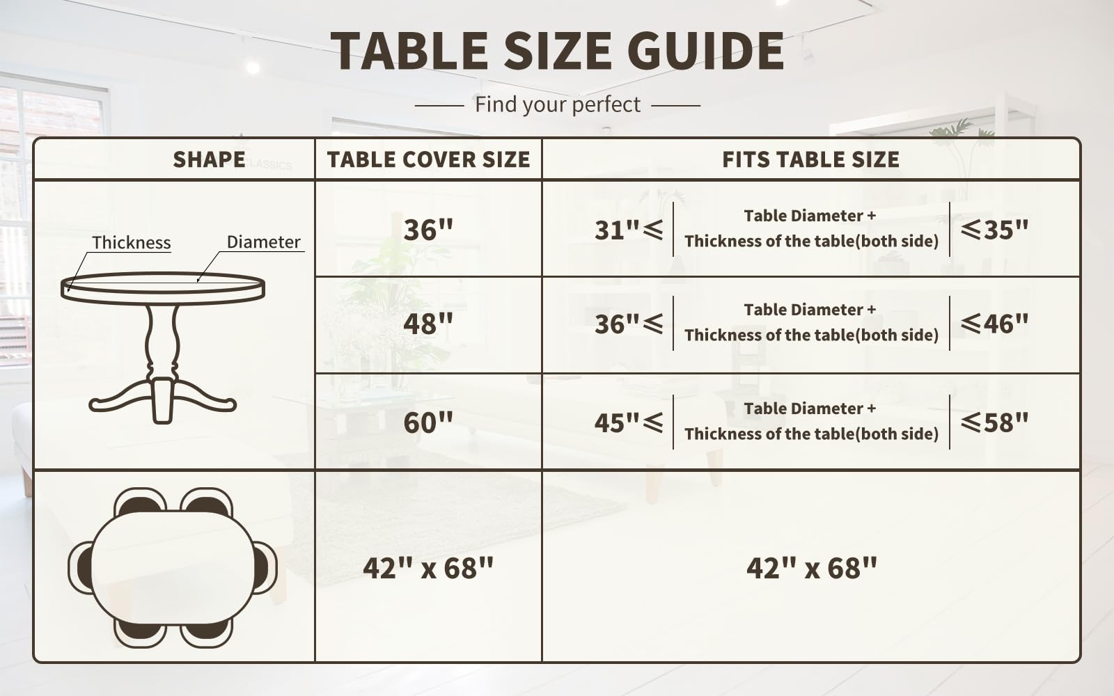 UMINEUX elk-pattern round tablecloth adds seasonal charm to dining.