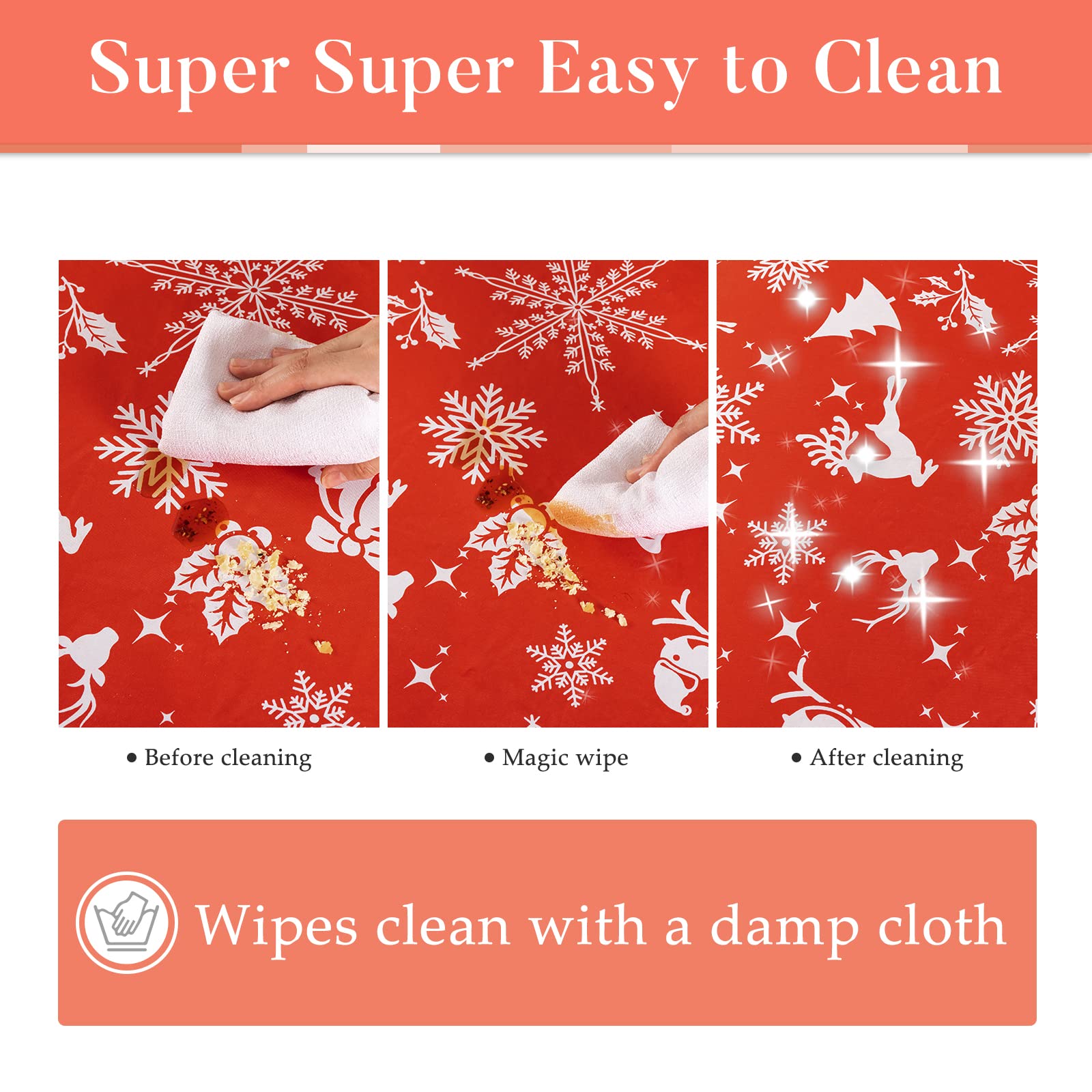 UMINEUX waterproof round tablecloth protects surfaces from spills and stains.