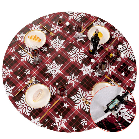 UMINEUX round tablecloth on a patio for holiday dining.