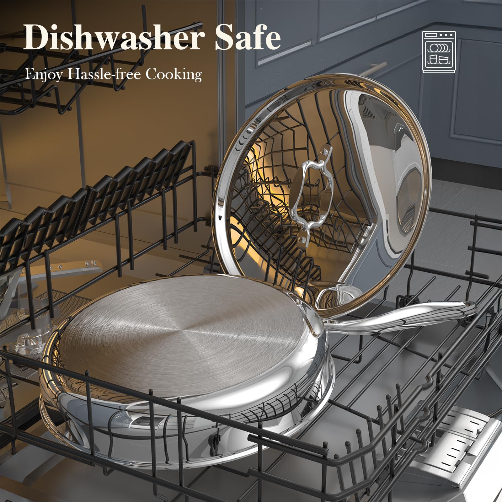 Umite Chef 0.8mm stainless steel lid withstands drops and rapid temperature changes.