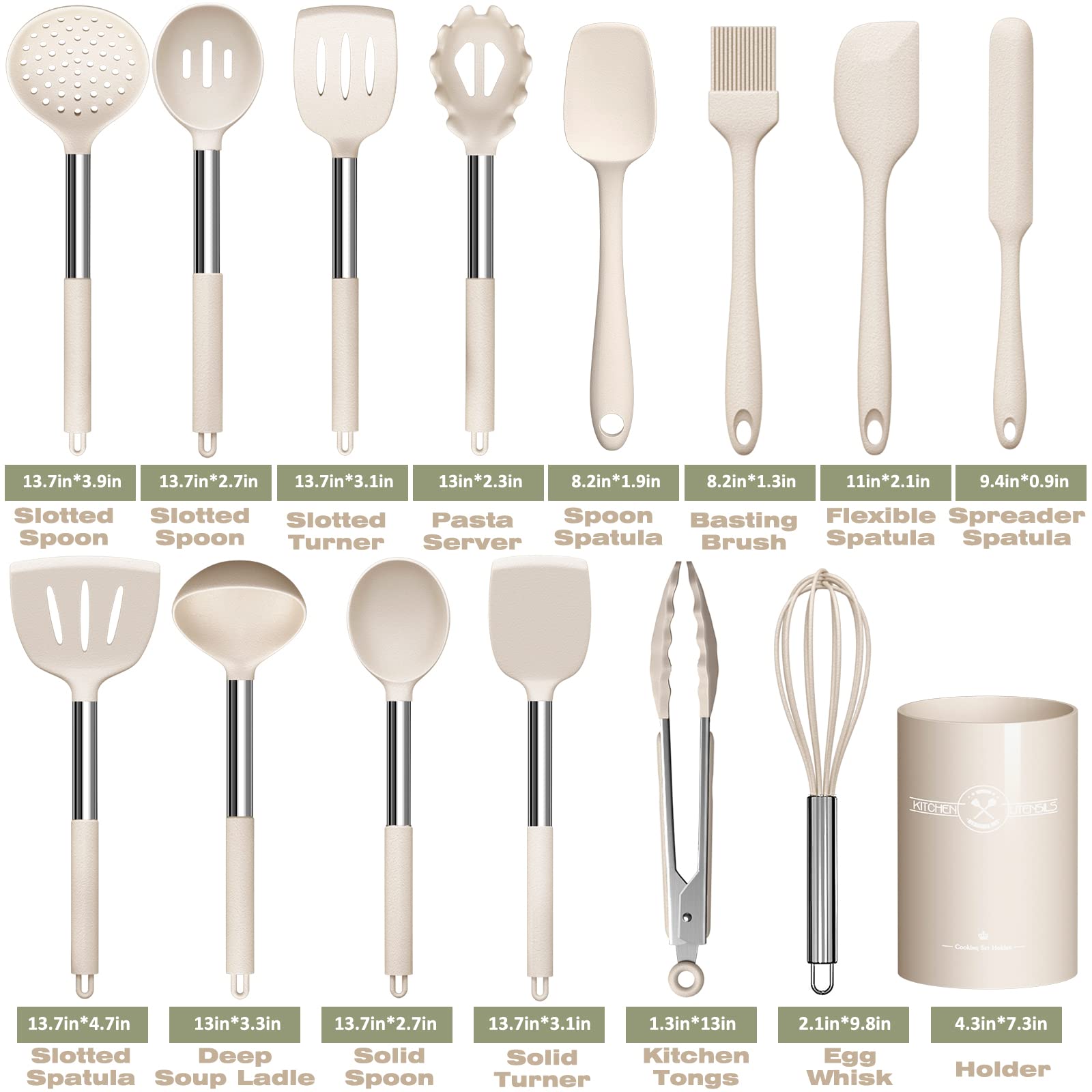 Umite Chef 15-piece set solid turner for sturdy stirring and even heat distribution