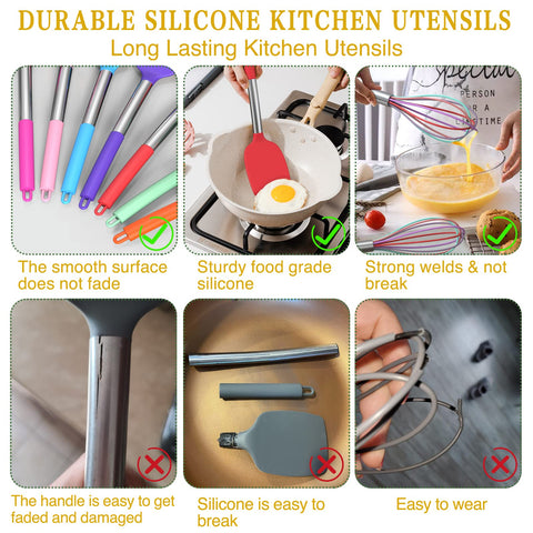 Umite Chef 15pc kitchen tongs safely gripping hot foods