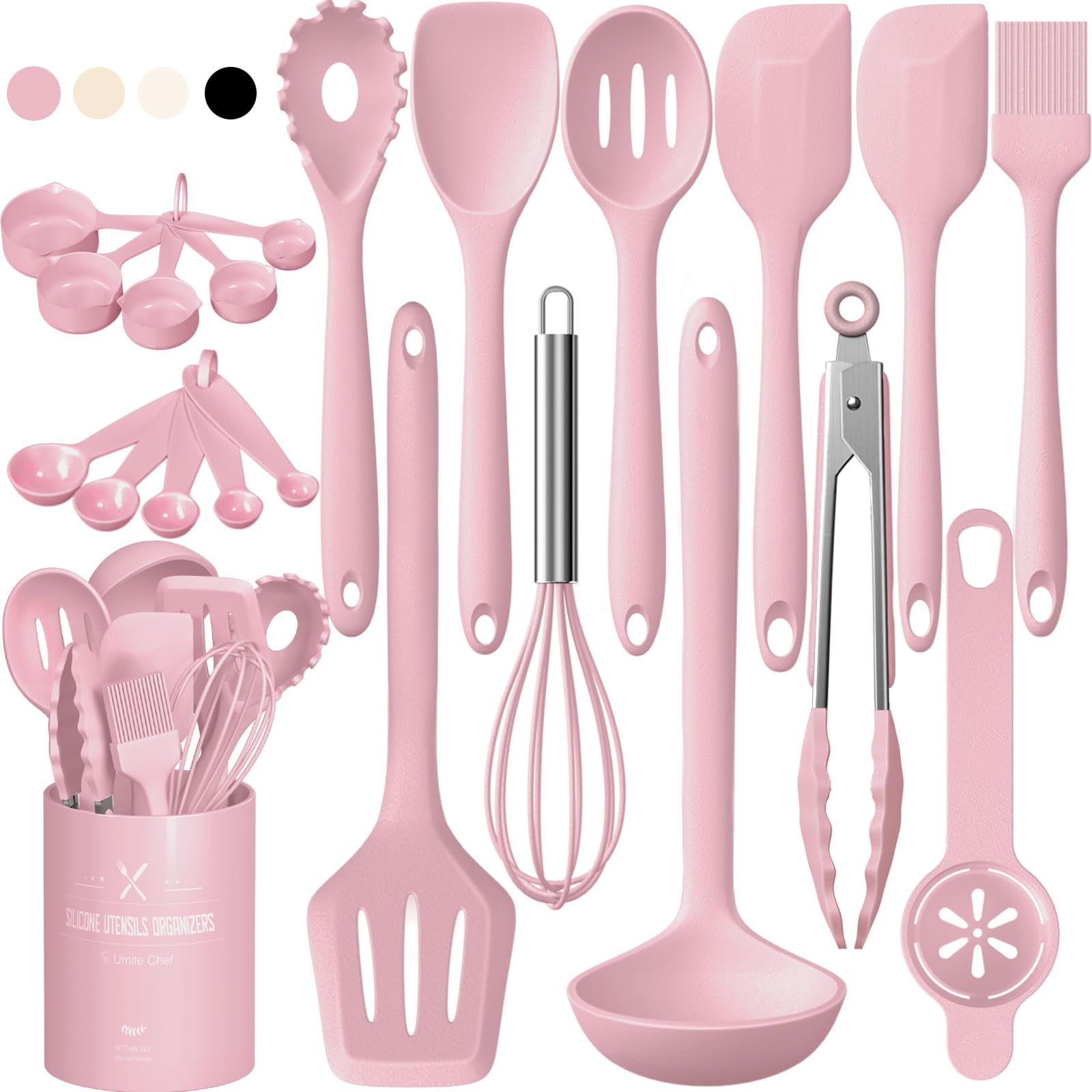 Umite Chef ladle with soft silicone head protects nonstick cookware and eases serving