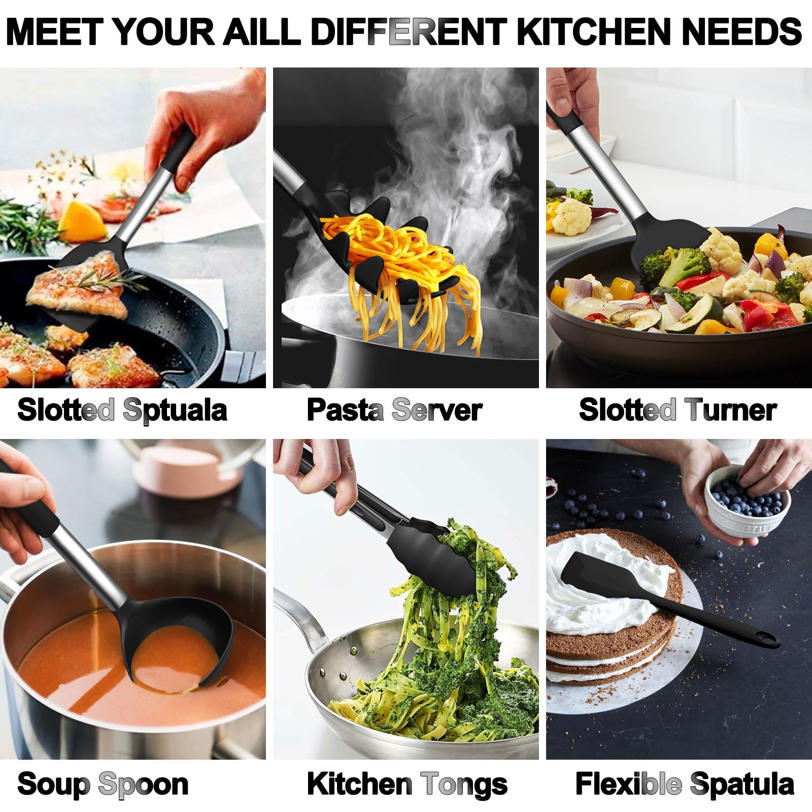 Umite Chef 26-piece set with a sturdy holder for organized storage.