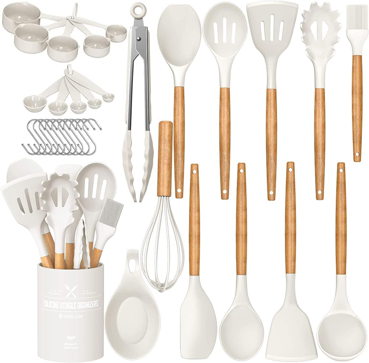 Umite Chef 33pc silicone utensils set with complete versatility for cooking tasks