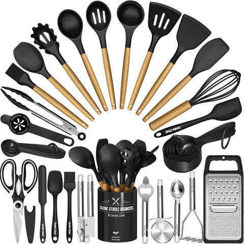 Umite Chef 34-piece kit with holder for organized cooking sessions.