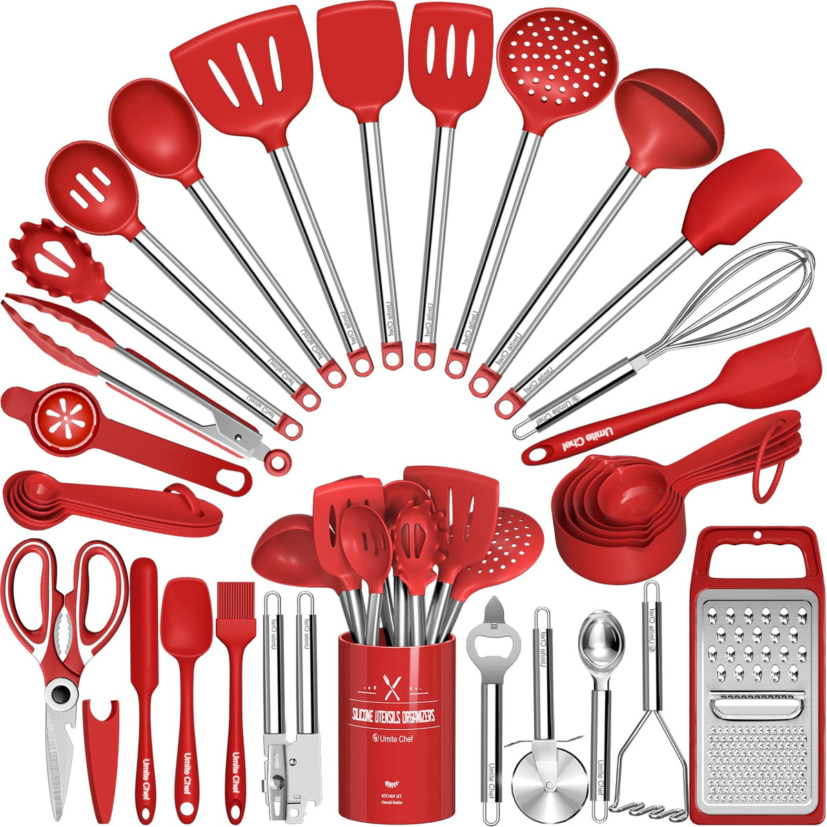 Umite Chef spatula with silicone head, gentle on nonstick pans.