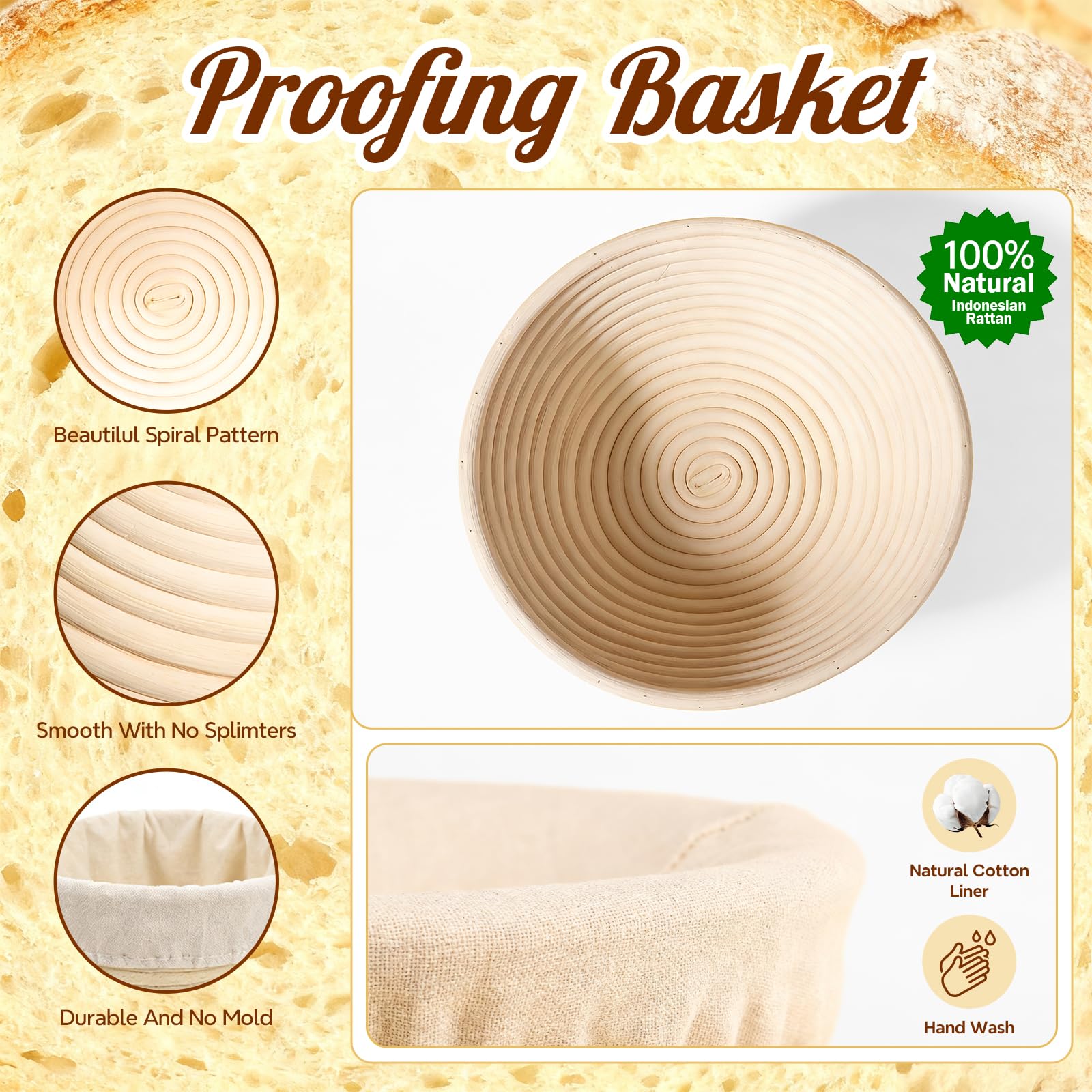 Umite Chef bread sling aiding smooth dough transfer to proofing surface.