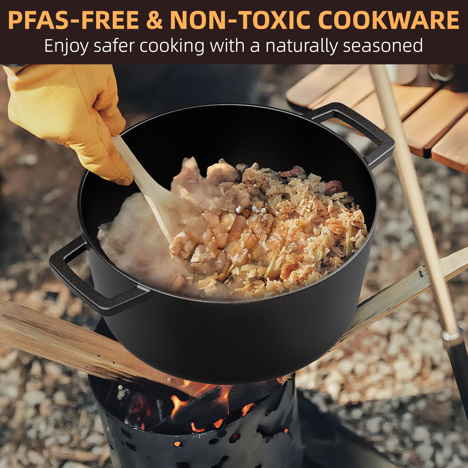 Umite Chef cast iron care scene showing easy maintenance tips