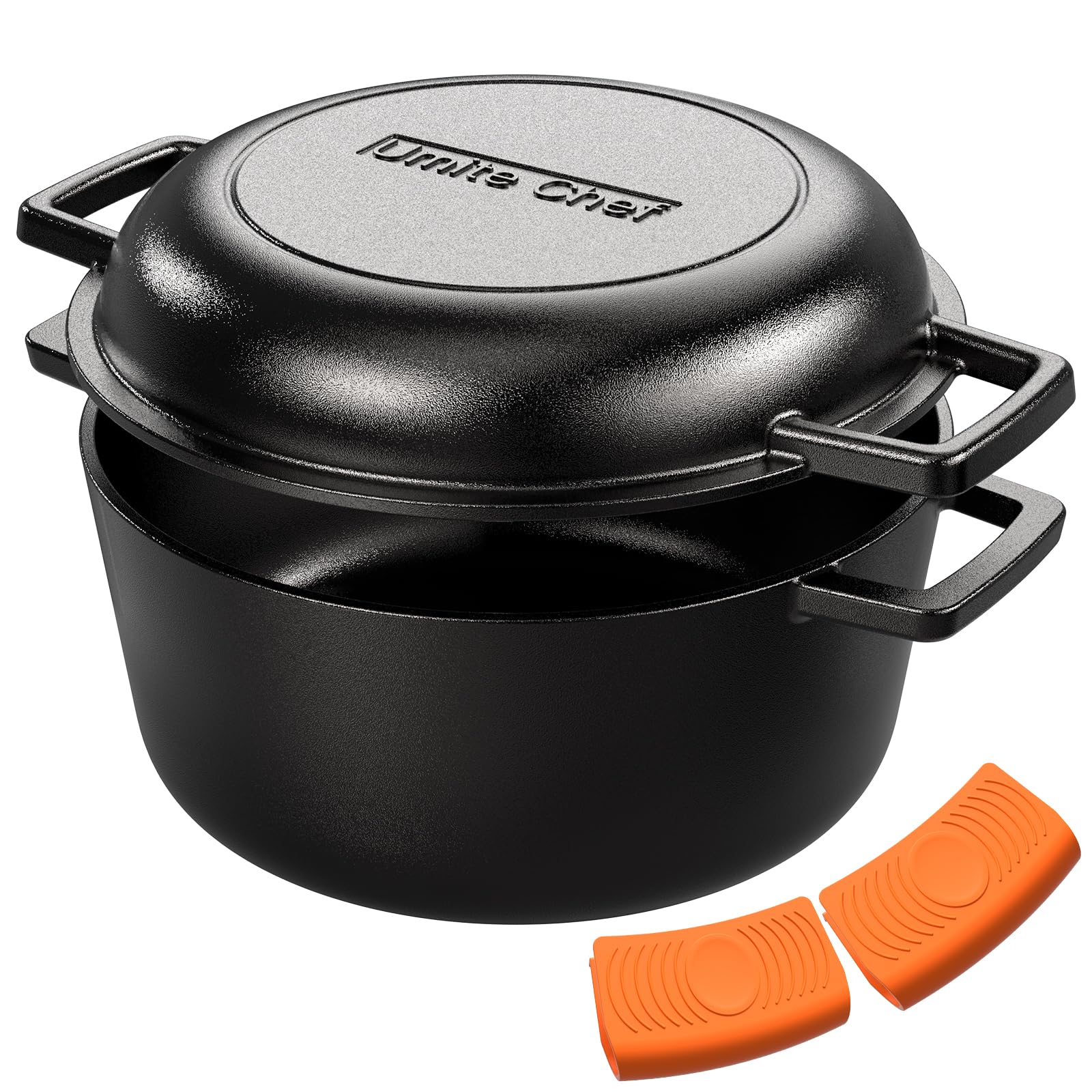 Umite Chef cast iron Dutch oven with lid for high-heat versatile meals