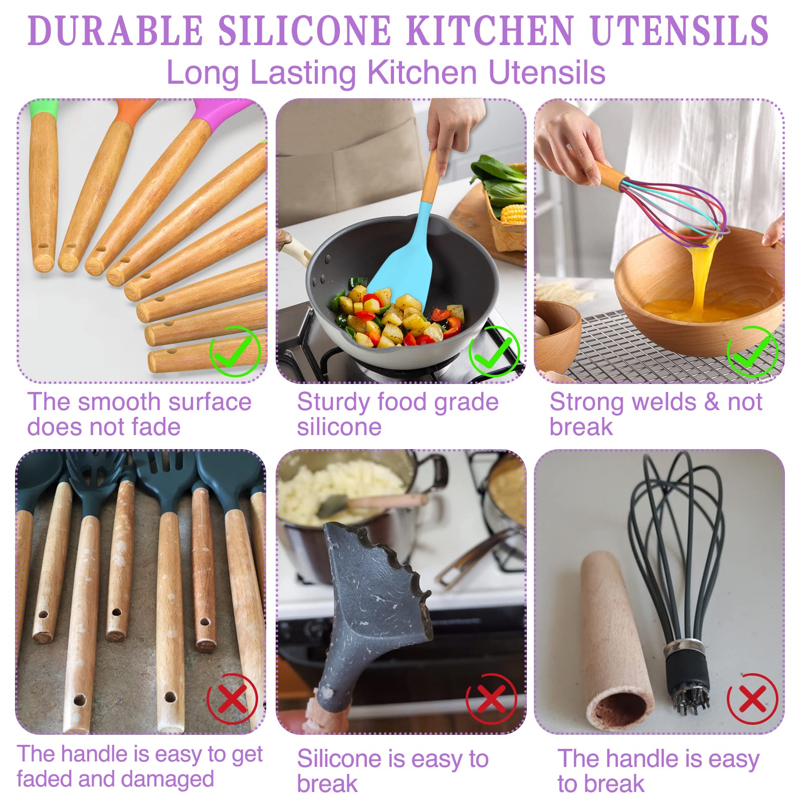 Umite Chef 33-piece set includes spatulas, spoons, tongs for varied tasks.