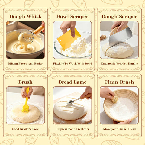 Umite Chef dough whisk easing mixing for consistent texture.