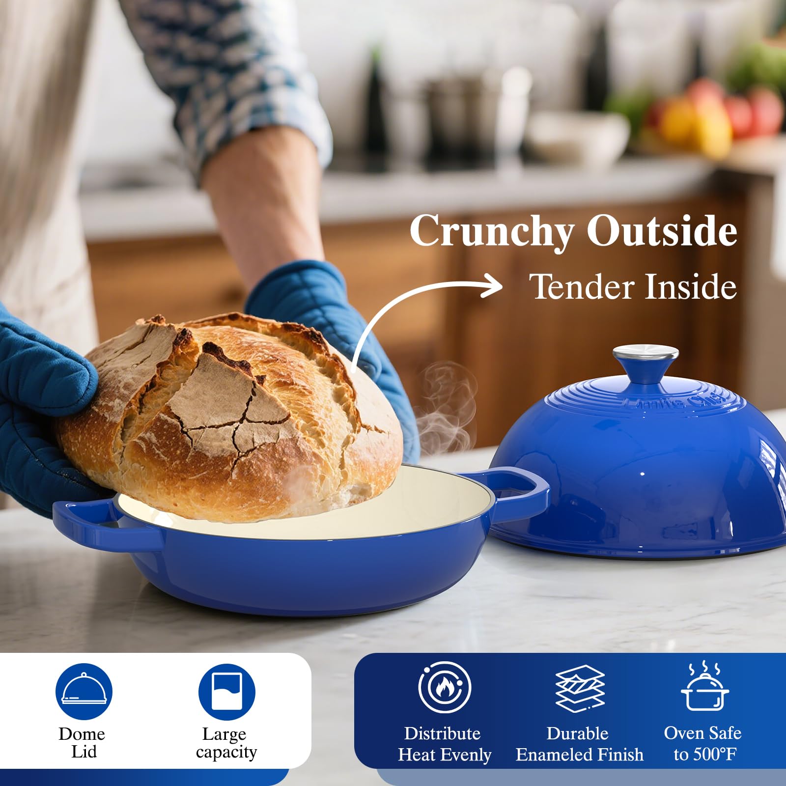 Umite Chef enamel finish resists staining and simplifies cleaning after meals.