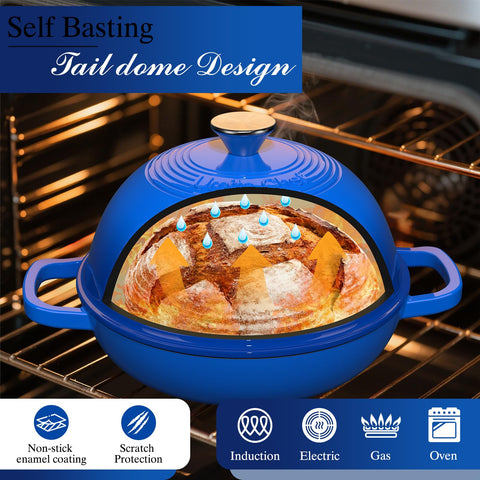 Umite Chef Dutch Oven image shows even heat for roasts and braises.