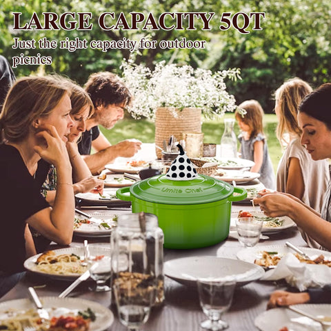 Umite Chef Green sauté and sear demonstration emphasizes non-stick enamel surface.