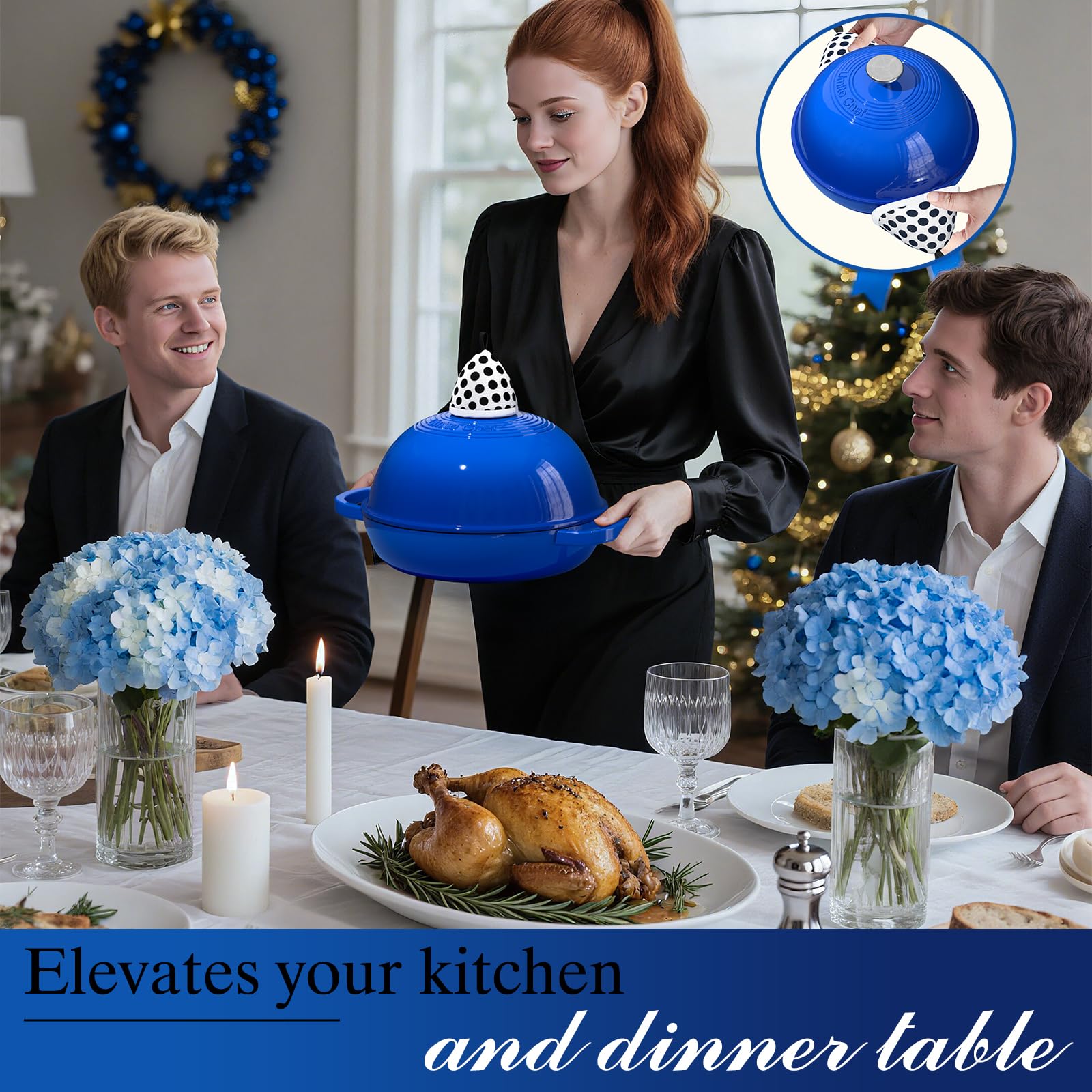 Umite Chef Dutch oven compatible with gas, electric, induction cooktops.