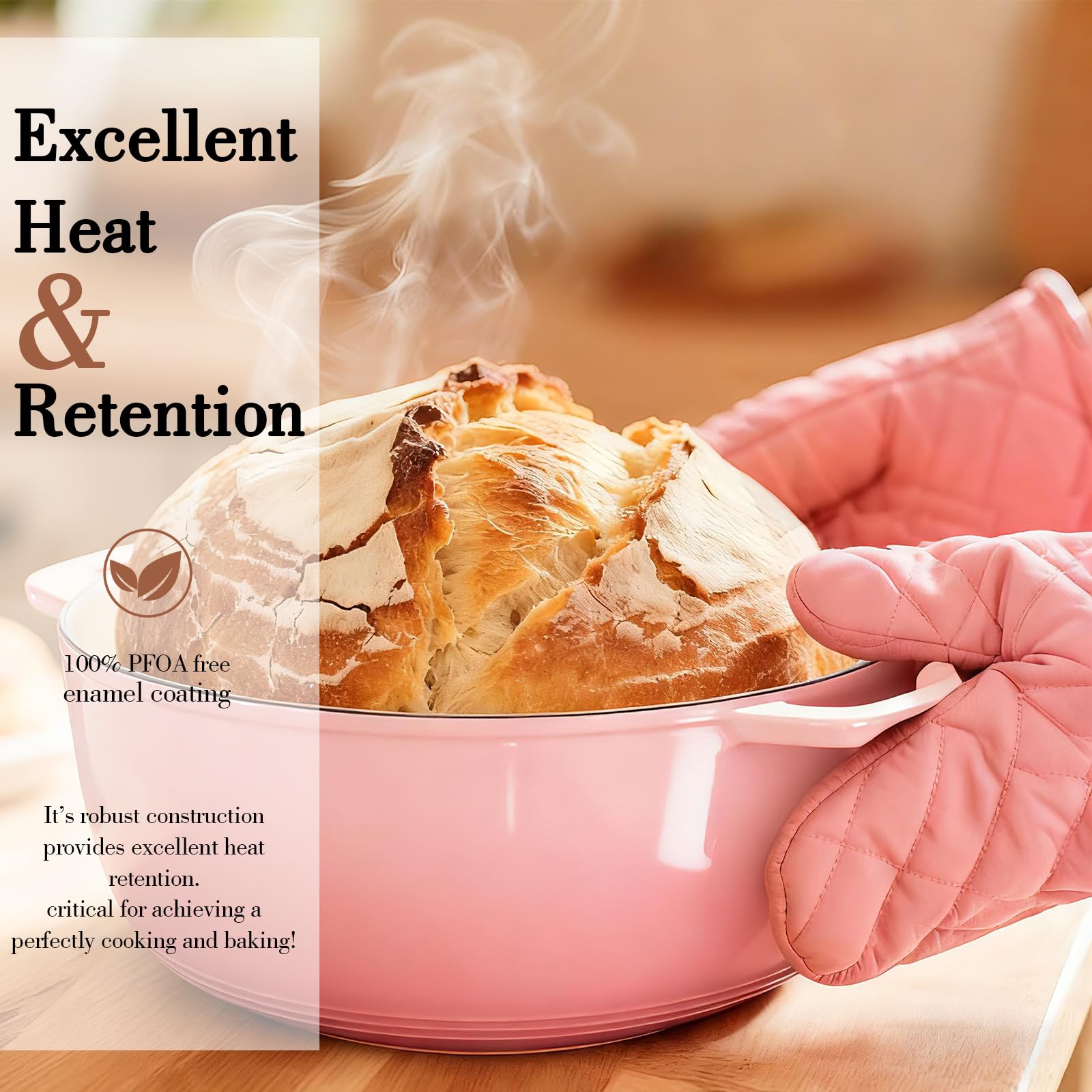 Umite Chef induction-compatible Dutch oven handles versatile cooking on any range.