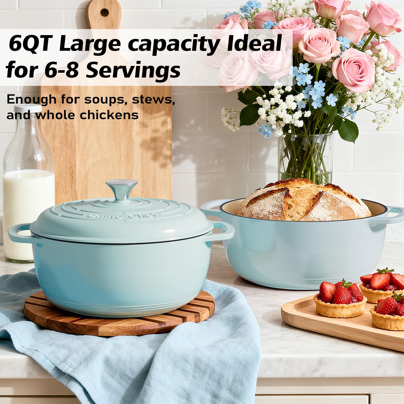 Umite Chef oven-safe up to 500°F enables browning and braising.