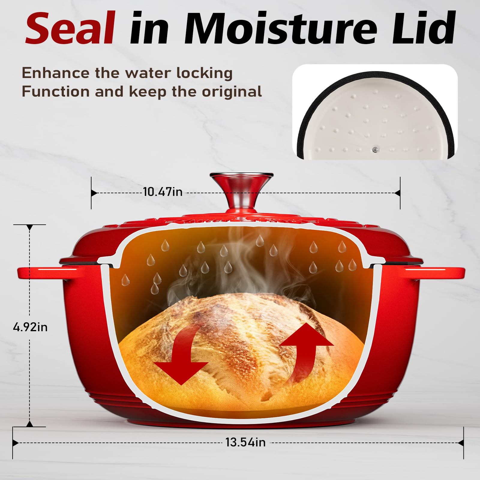 Umite Chef Dutch oven with secure grip handles for safe lifting