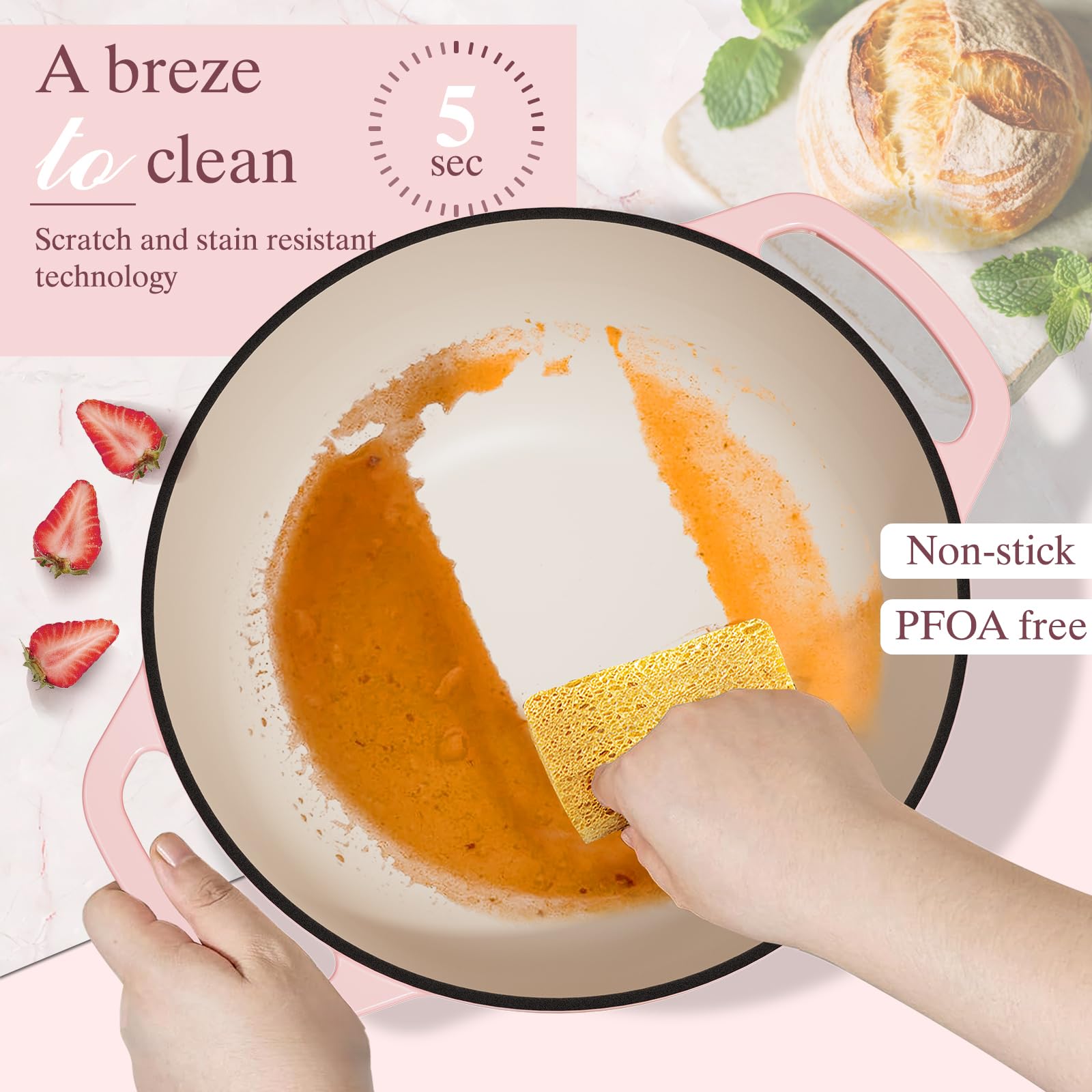 Umite Chef with secure handles, paired with heat-resistant gloves for safe lifting.