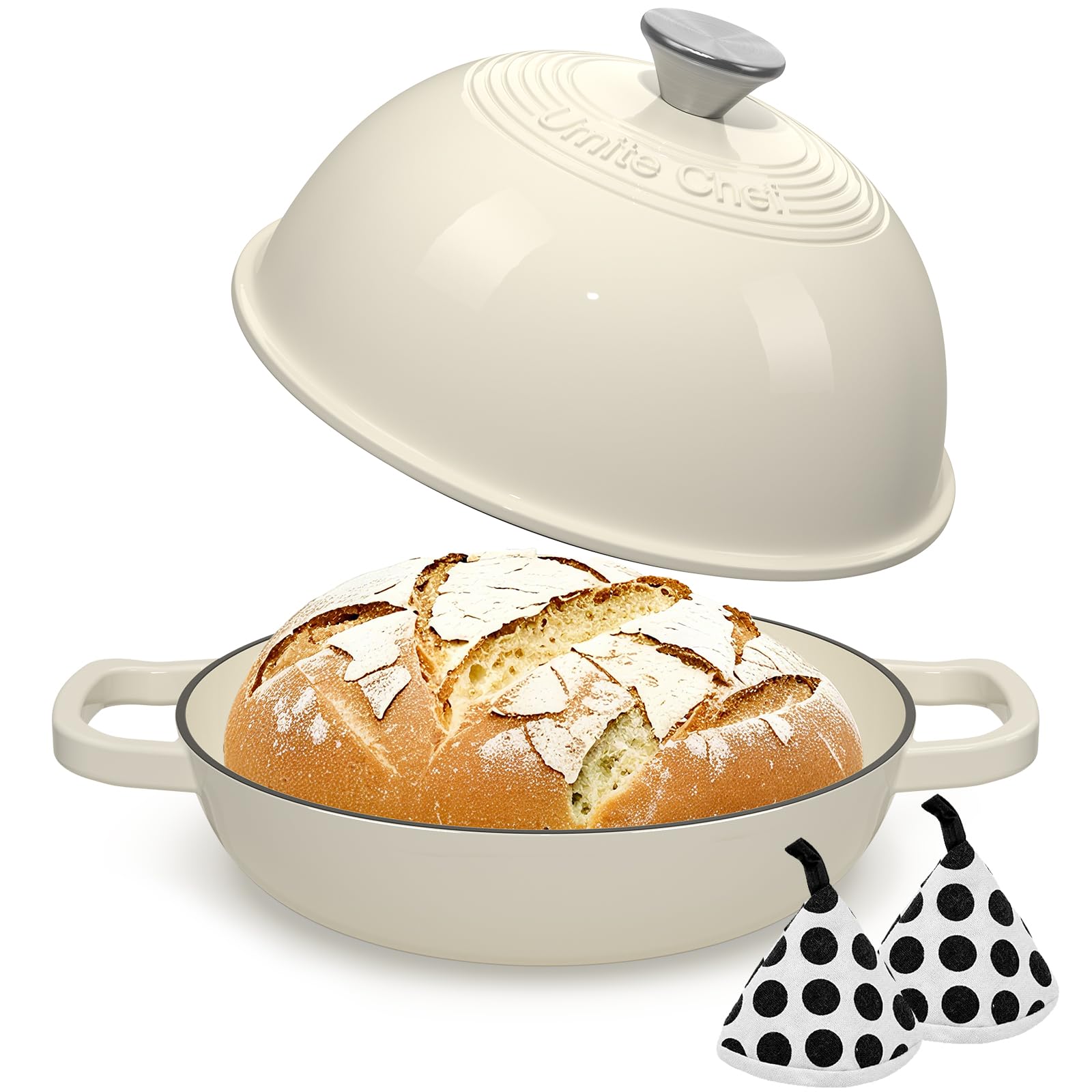 Umite Chef enamelled Dutch oven on compatible cooktop for all heat sources.