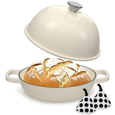 Umite Chef enamelled Dutch oven on compatible cooktop for all heat sources.