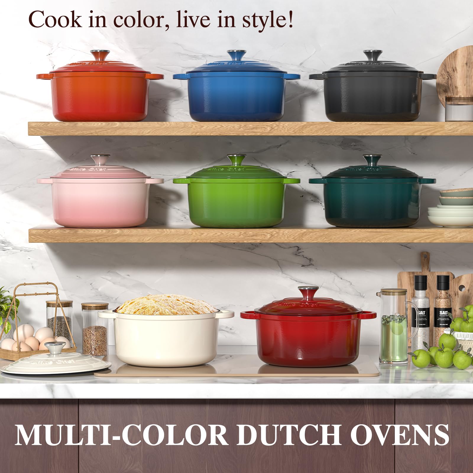 Umite Chef Dutch Oven bread baking test in a red enamel pot