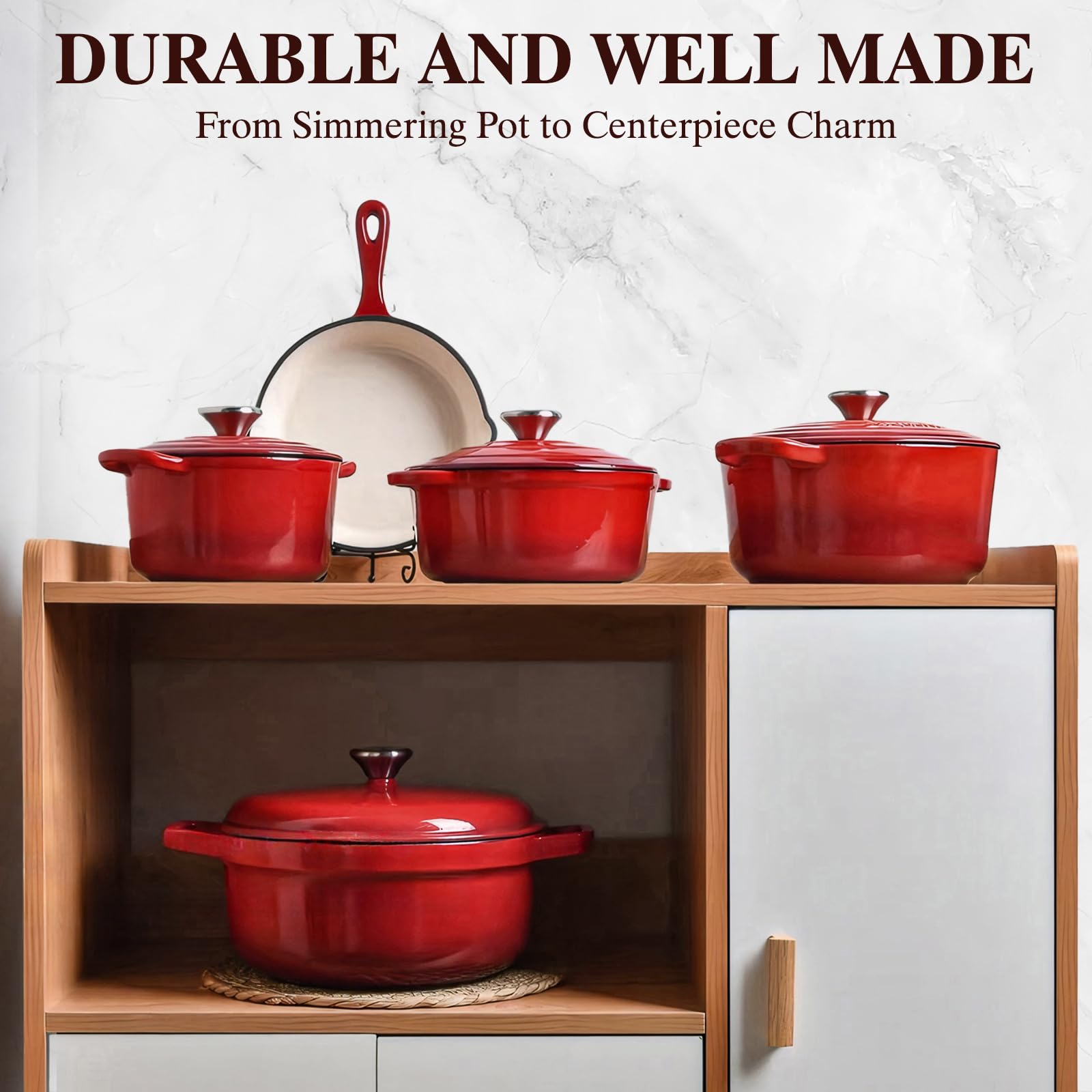 Umite Chef red enamel Dutch Oven adds color to kitchen and table