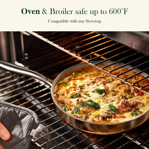 Umite Chef exterior 430 stainless steel maintains shine and adds durability.