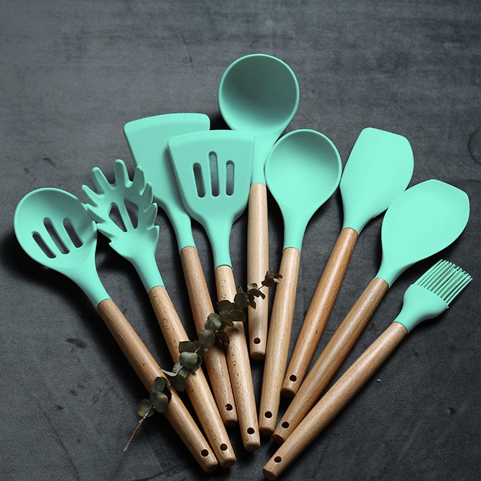 Umite Chef heat-resistant utensils close-up with silicone heads