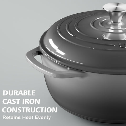 Interior enamel of Umite Chef Dutch oven for easy cleaning and smooth cooking.