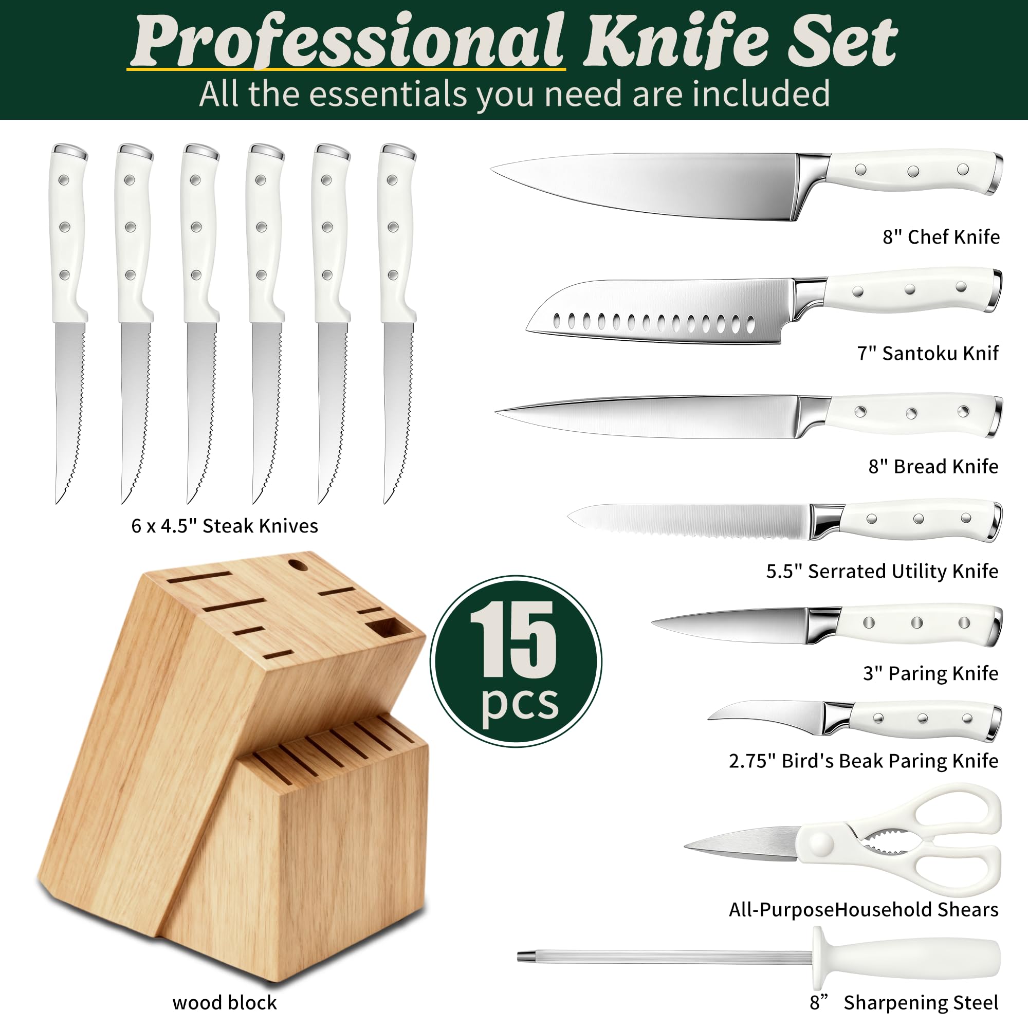 Umite Chef ergonomic forged handles provide comfortable, controlled slicing