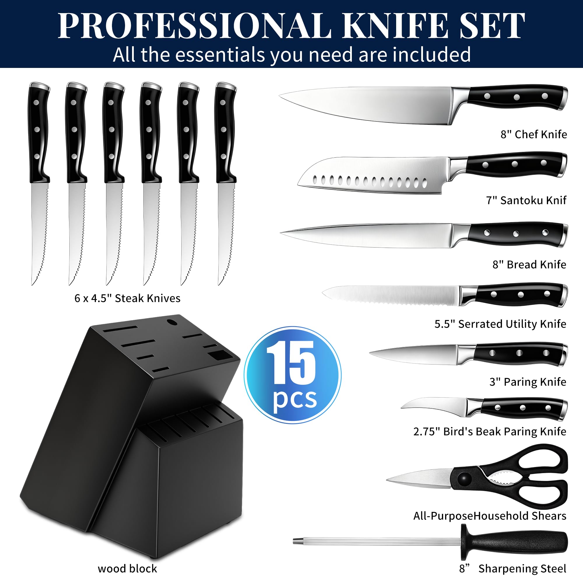 Umite Chef ergonomic handle promotes comfortable, controlled cutting
