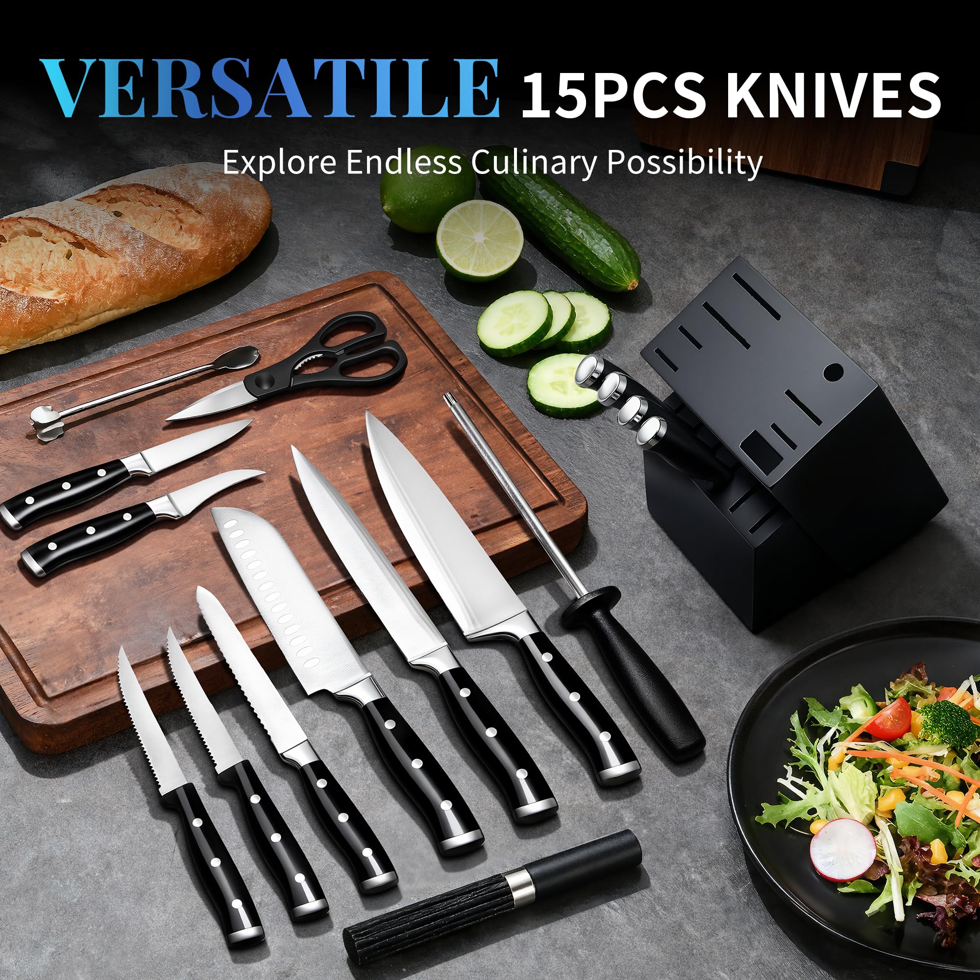 Umite Chef triple-riveted blade offers balanced, secure handling