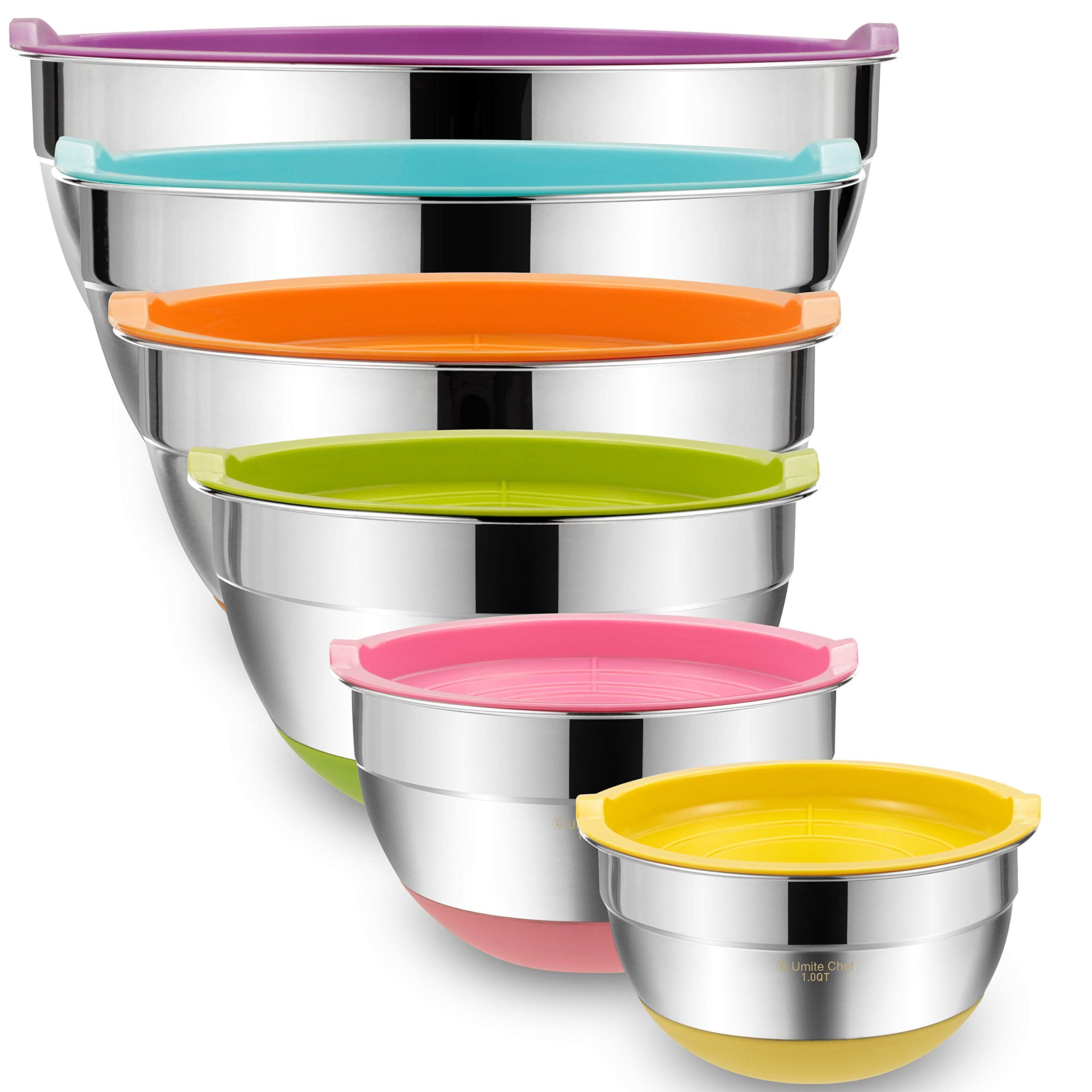 Umite Chef mixing bowls with airtight lids for fresh prep and storage