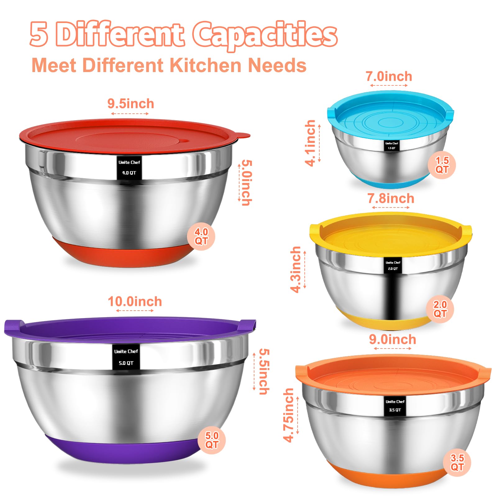 Umite Chef bowls are dishwasher safe for easy cleanup.