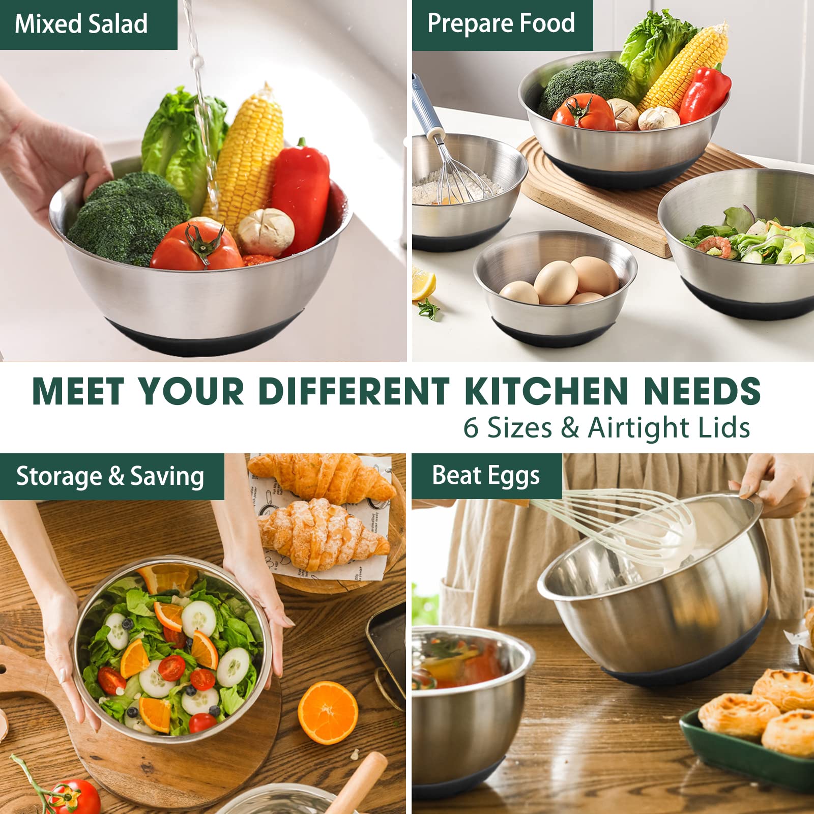 Umite Chef bowls with tight-fit lids, BPA-free, to keep ingredients fresh.