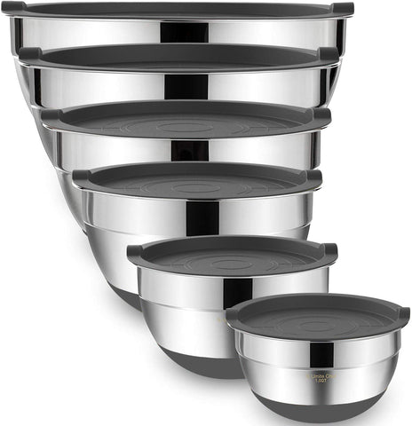 Umite Chef nesting-6pc-grey bowls save space for organized prep.